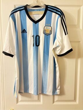 adidas Argentina Men’s Soccer Jersey - Light Blue, White & Black